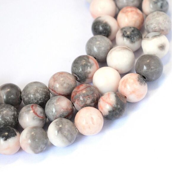 6-6.5MM Zebra Jasper BEADS-ONE Gemstone Bead Strand-Jewelry Making Crafts‎ NWT - Picture 1 of 1